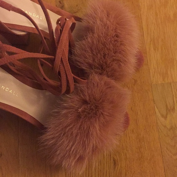 Loeffler Randall Nicolette Fox Fur Block Heel - Picture 6 of 7